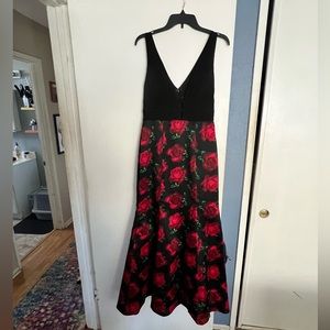 Blondie Nites Black and Rose design sleeveless formal dress